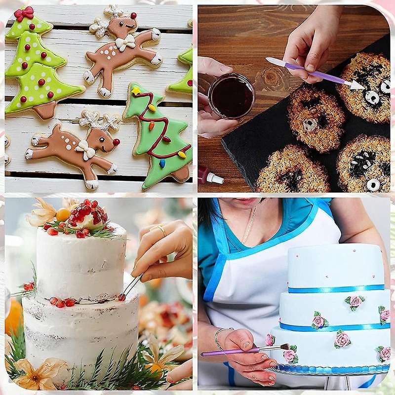 17 Pcs Cake Decor Tools Set, ,fondant Gum Paste Tools with Tweezers