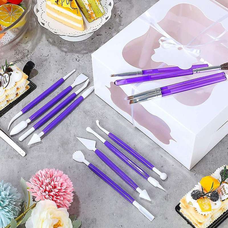 17 Pcs Cake Decor Tools Set, ,fondant Gum Paste Tools with Tweezers