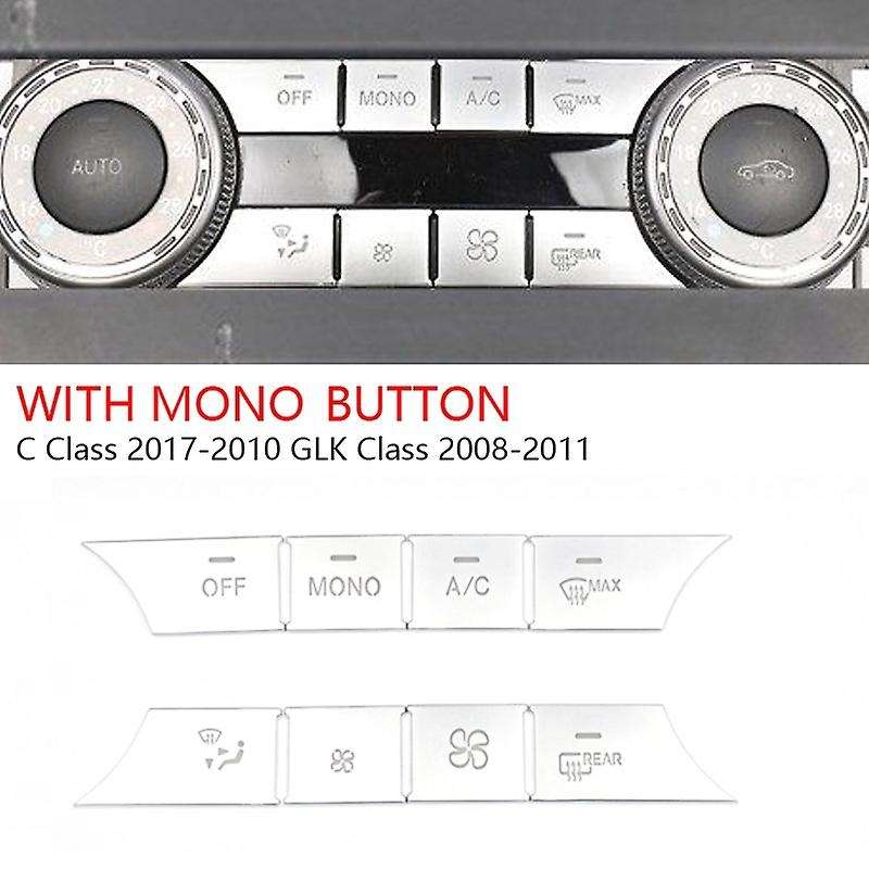 8pcs Buttons Cover Stickers for Mercedes Benz C Class 2017-2010