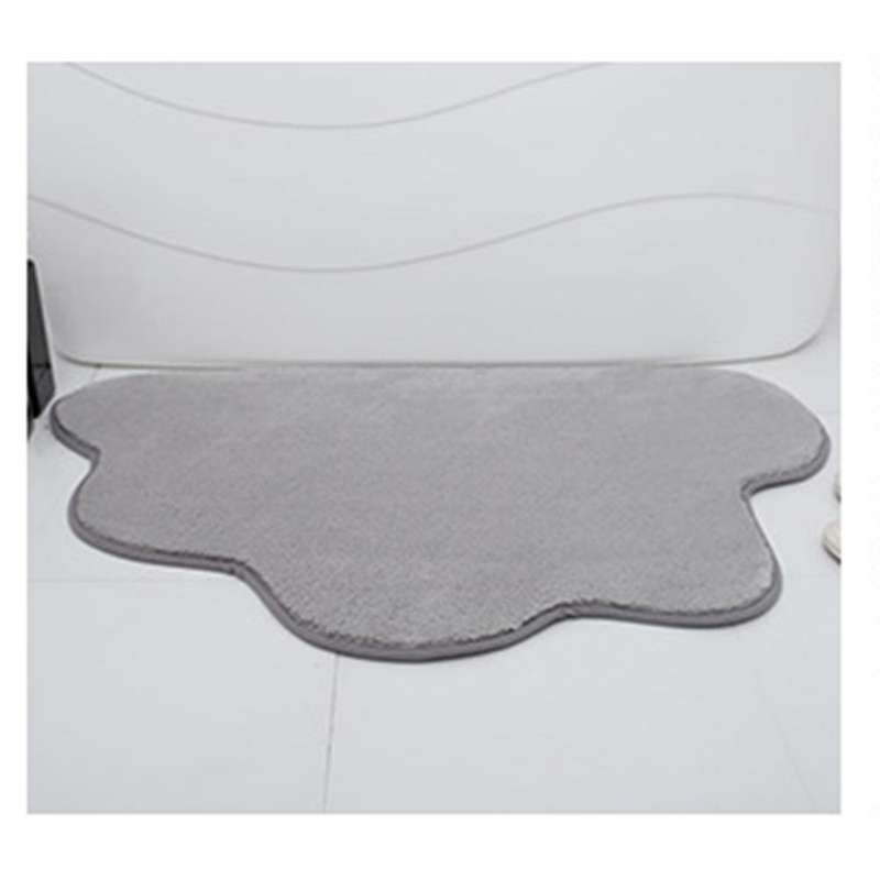 Bathroom Mat Water Absorption Shower Room Carpet Washable Rug (gray)