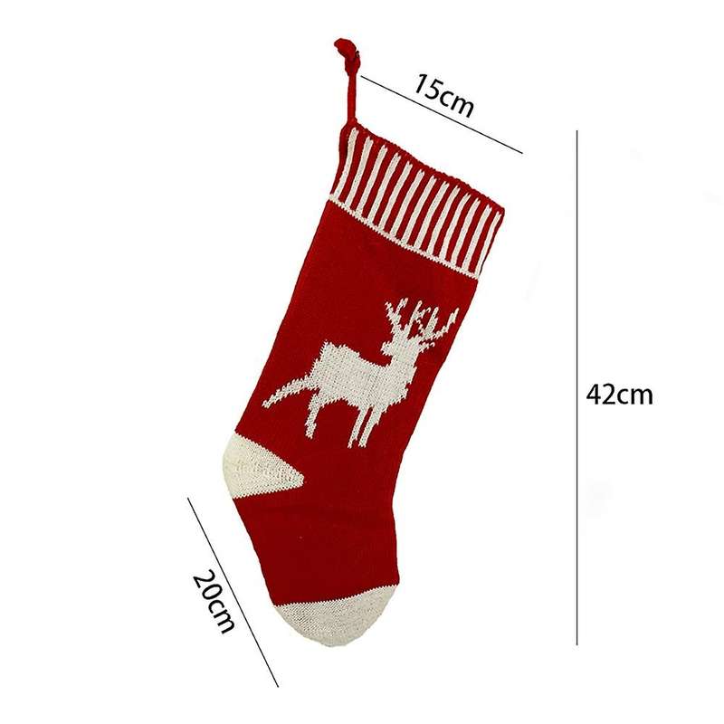 3 Pcs Christmas Stocking, Xmas Fireplace Socks Candy Gift Bag, B