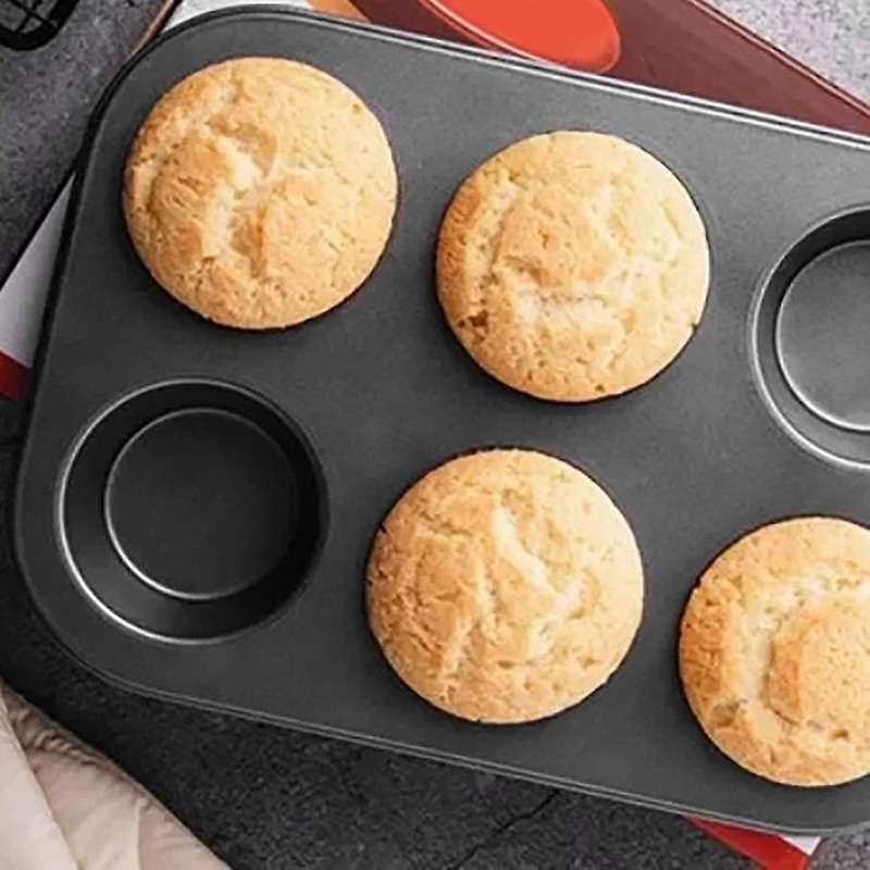 6 and 12 Holes Non-stick Round Cupcake Mold Pan Muffin Tray A