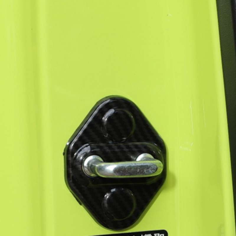 Car Door Lock Protective Decoration Cover Trim,abs Carbon Fiber