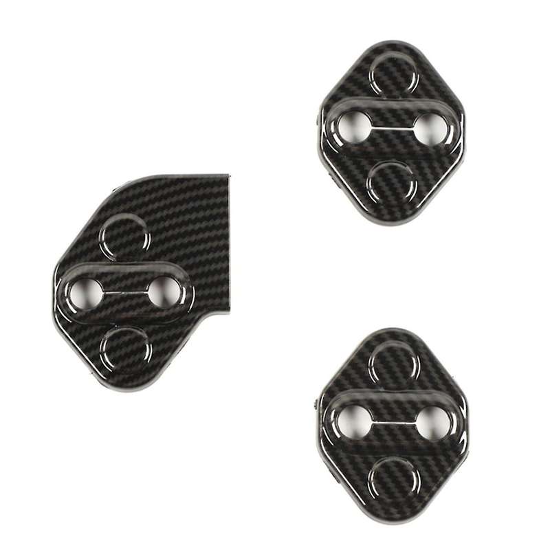 Car Door Lock Protective Decoration Cover Trim,abs Carbon Fiber