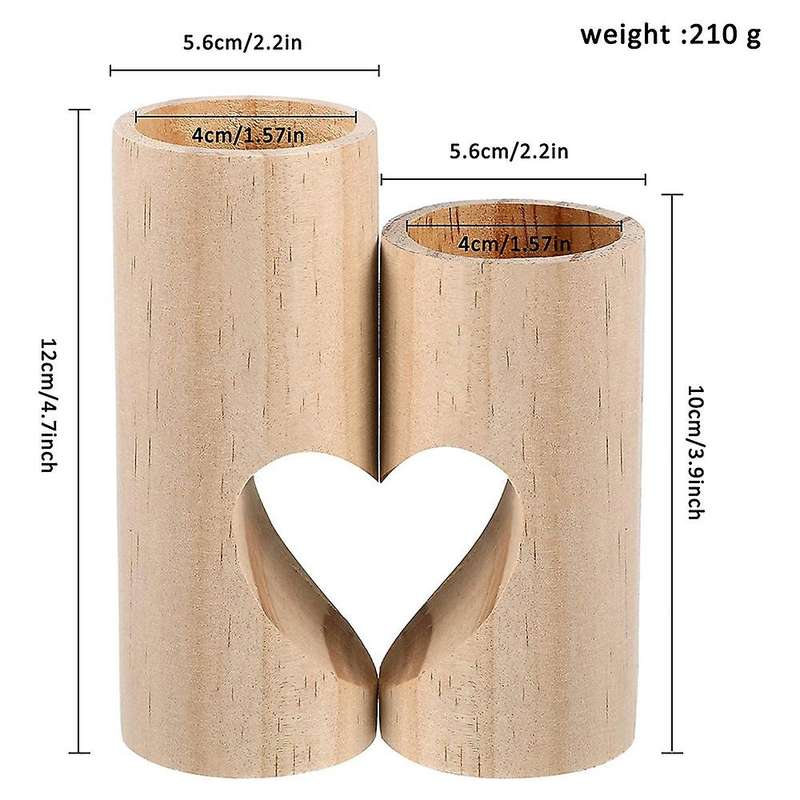 Wooden Heart Candle Holder Romantic Decorative Wood Candle Holder