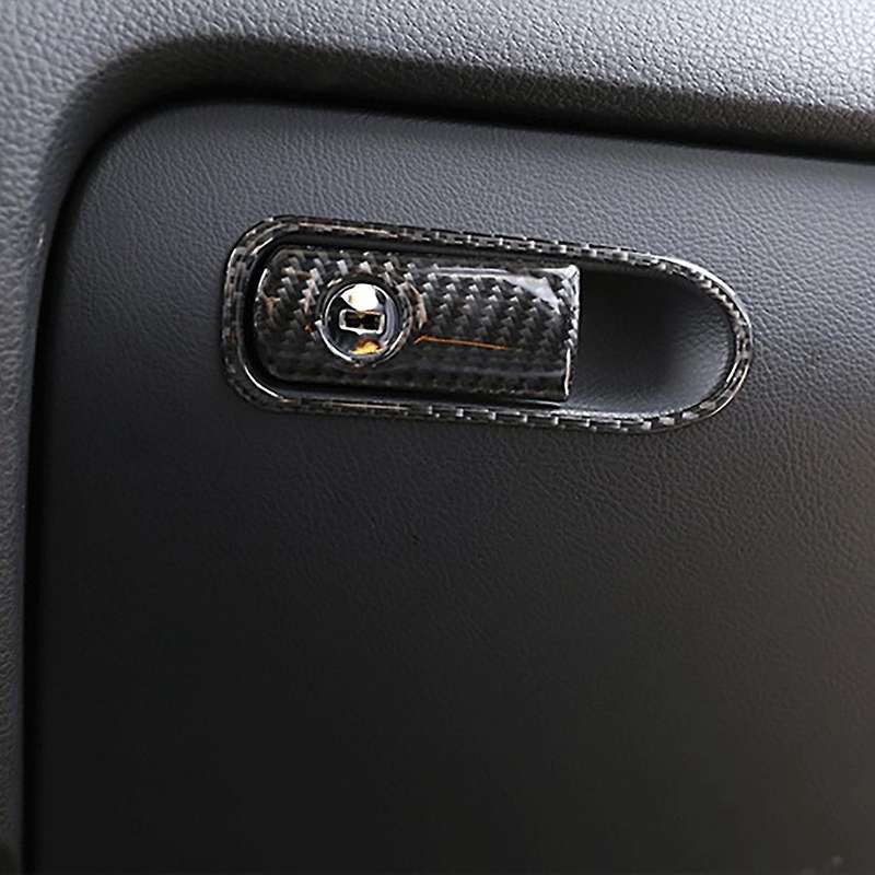 Car Soft Carbon Fiber Glove Box Switch Cover for Touareg 2011-2018