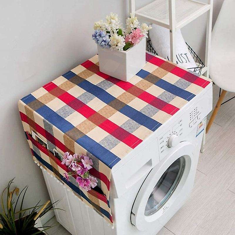 Refrigerator Cover Decoration Top Dust Cover, with Side Storage Bag