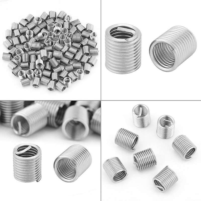 100pcs M8x1.25x2d Coiled Wire Screw Sleeve Threads Repair Tools