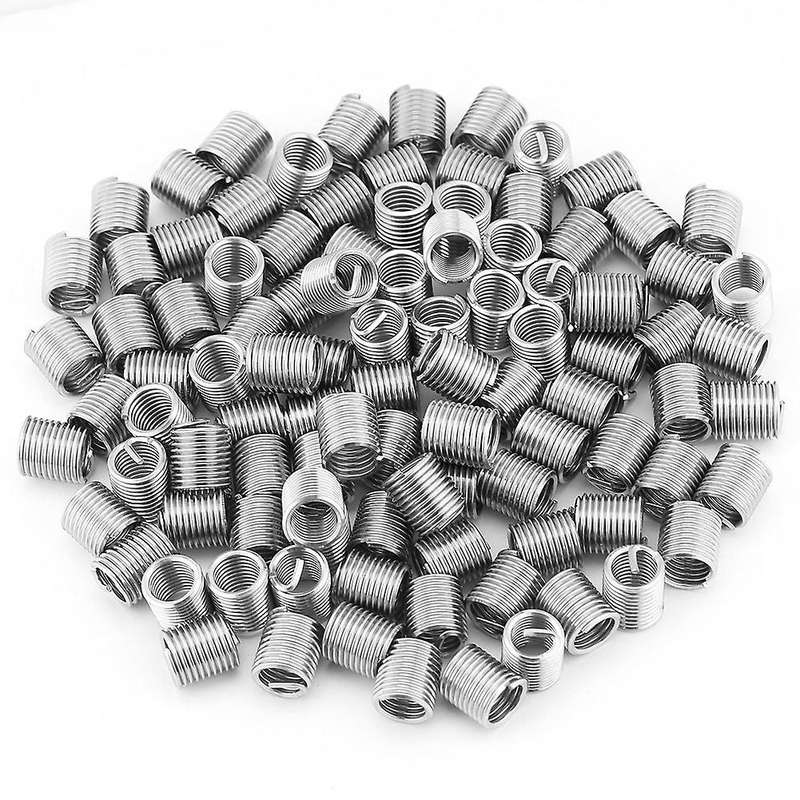 100pcs M8x1.25x2d Coiled Wire Screw Sleeve Threads Repair Tools