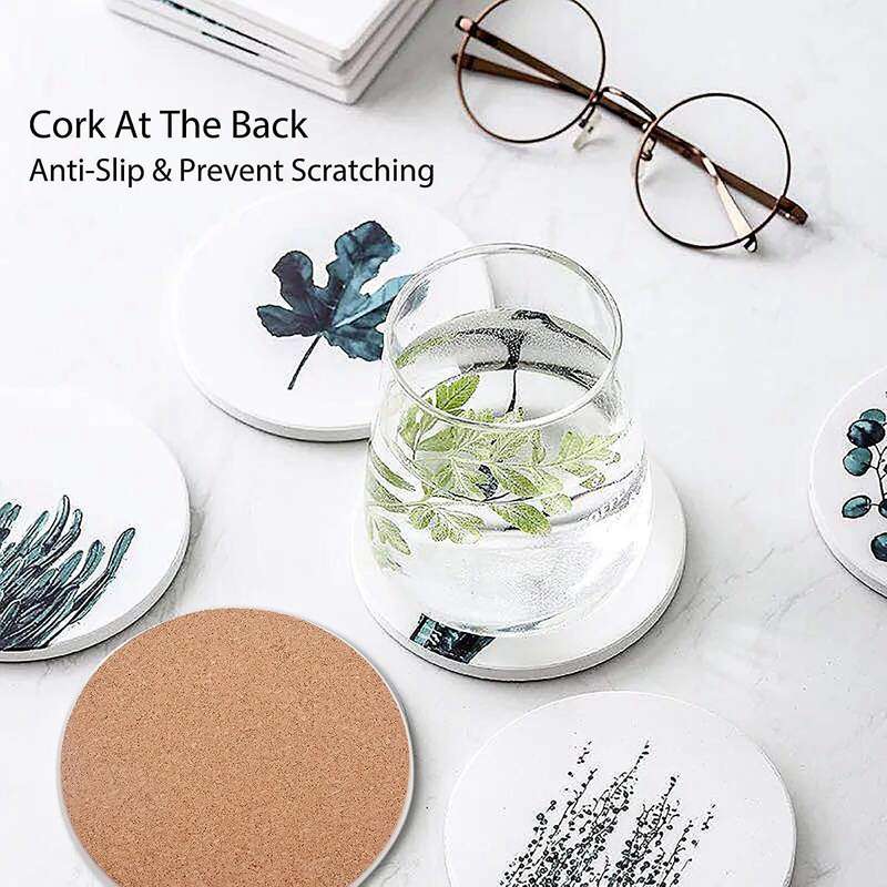 Sublimation Blanks Coasters for Drinks, Absorbent Ceramic Coaster Set