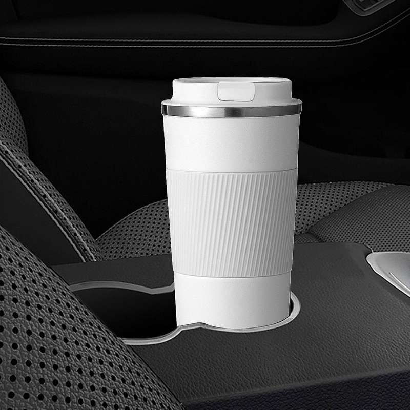 380ml Double Stainless Steel Coffee Hot Water Mug with Non-slip Case
