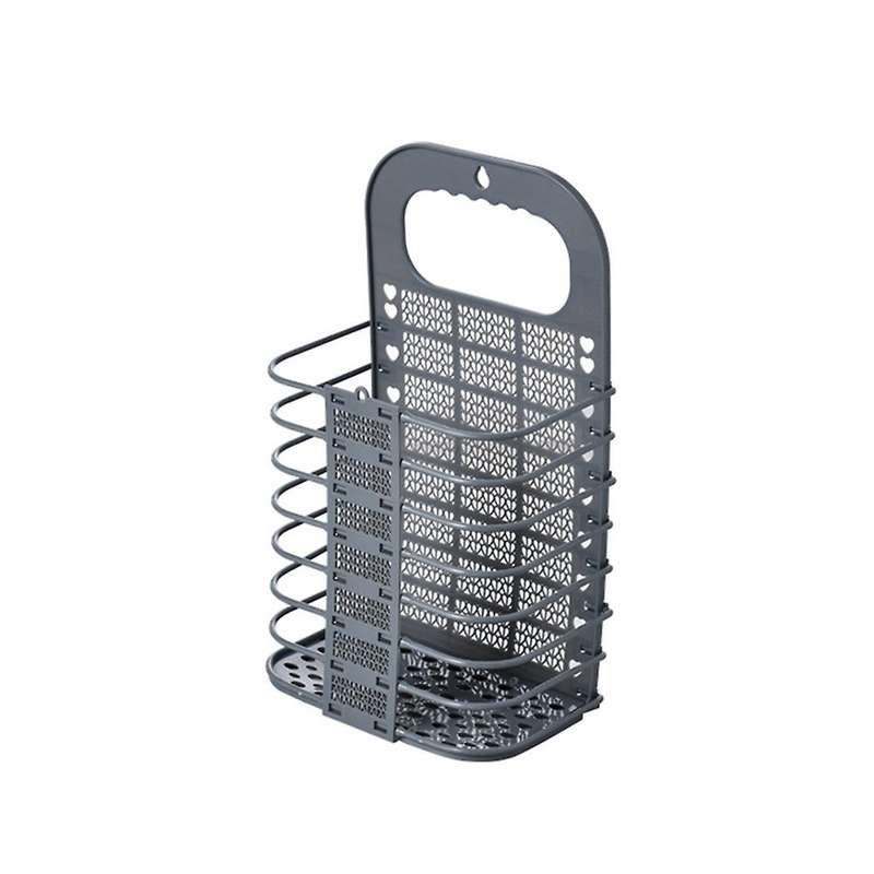 Wall Mounted Foldable Laundry Basket Dirty Clothes Storage Basket -b