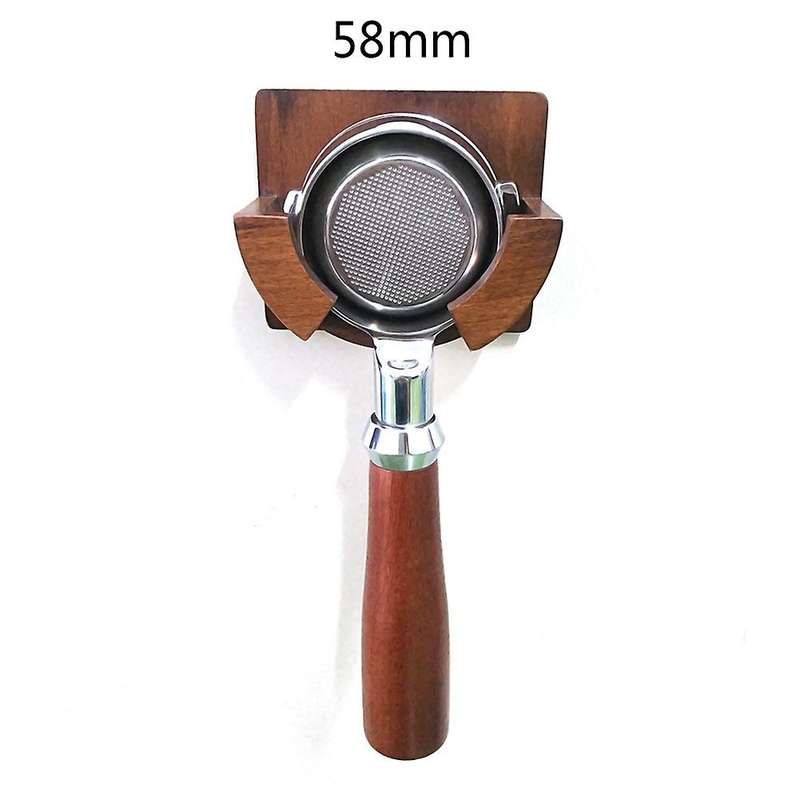 Coffee Press Holder Unique Bottomless Solid Wood Bracket,51/53/54mm