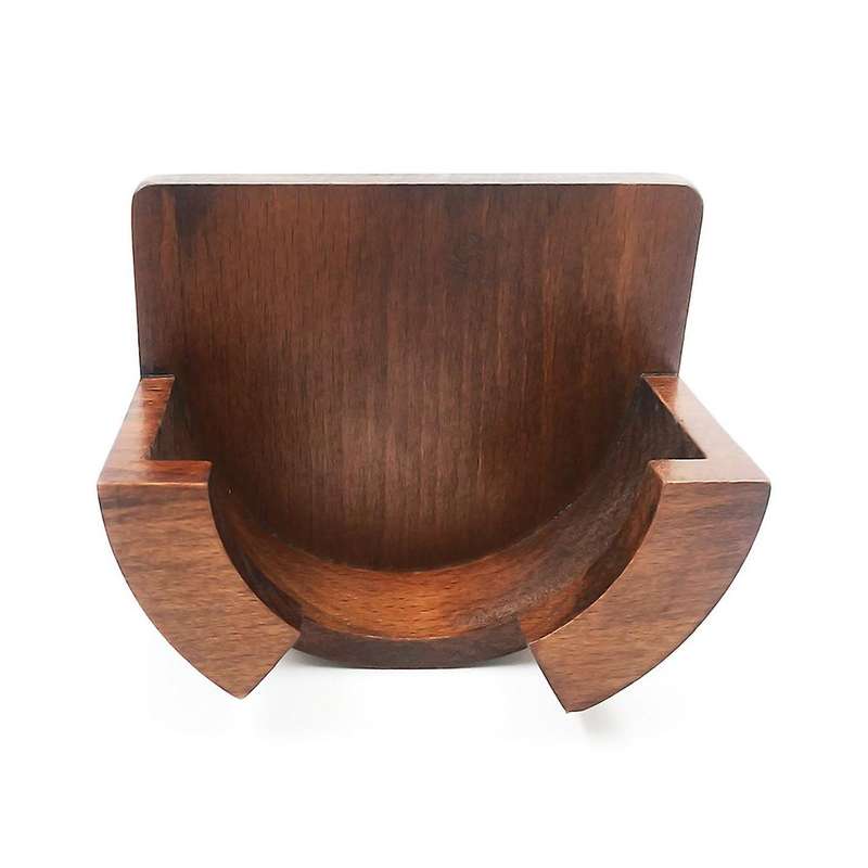Coffee Press Holder Unique Bottomless Solid Wood Bracket,51/53/54mm