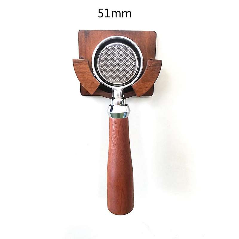 Coffee Press Holder Unique Bottomless Solid Wood Bracket,51/53/54mm