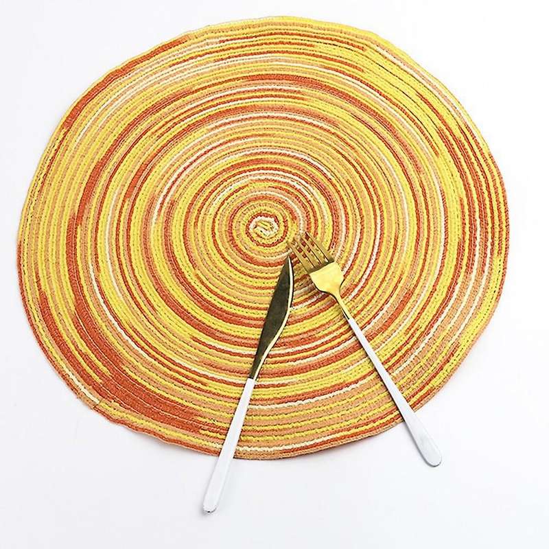4pcs Placemats Satin Dyed Multi-color Dining Table Mats(orange)