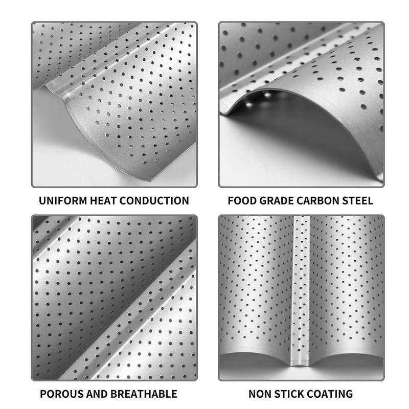 Baking Mould Sheet 3 Tray 38x24.5cm Silver