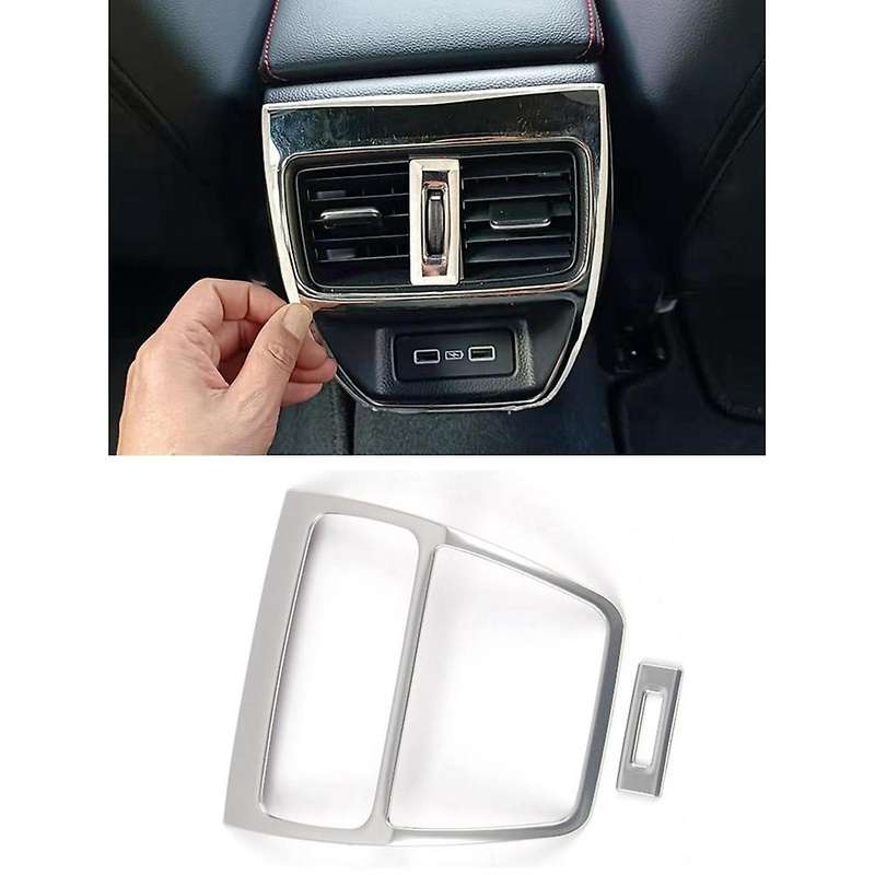 Rear Air Outlet Vent Frame Cover Armrest Box Trim,silver
