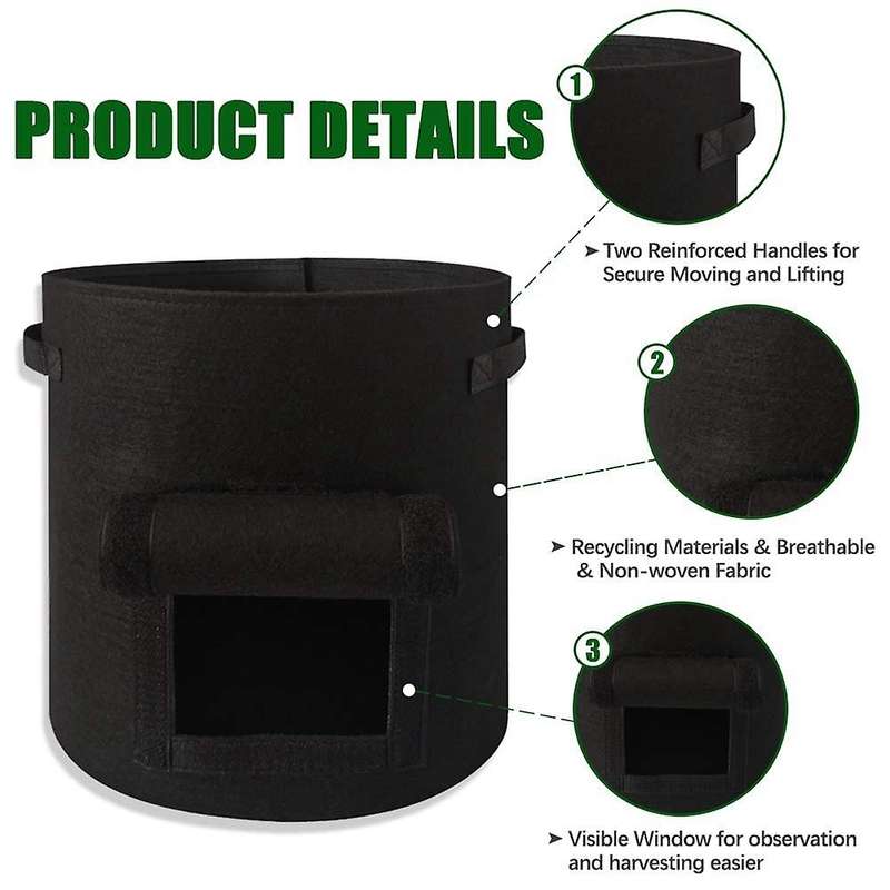 3packs 7 Gallon Plant Grow Bags with Breathable and Two Handles
