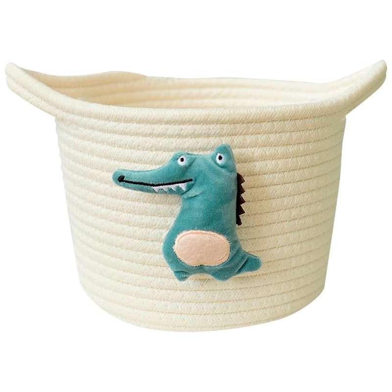 Handmade Storage Basket Cotton Rope Woven Toy Organizer, White