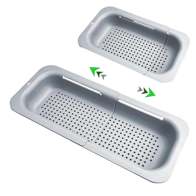 Expandable Colander Strainer, Food Strainers to Drain Pasta Grey
