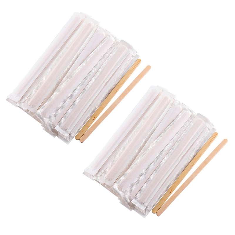100pcs 5.5 Inch Coffee Stirrers Sticks -natural Wood Eco-friendly