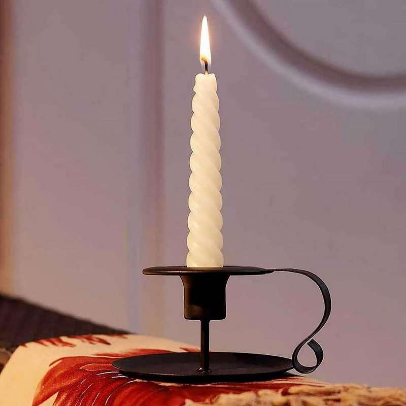 Black Candle Holder Metal Candlestick Holders Stand for Table Fit
