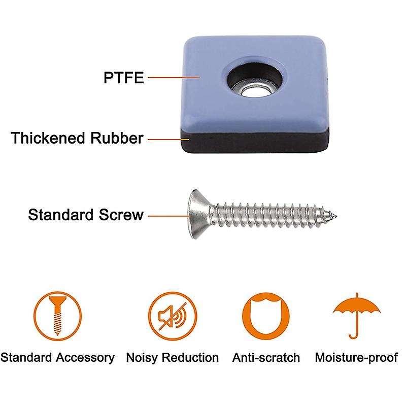 24pcs 30mm Square Chair Leg Protectors Furniture Glide Pads
