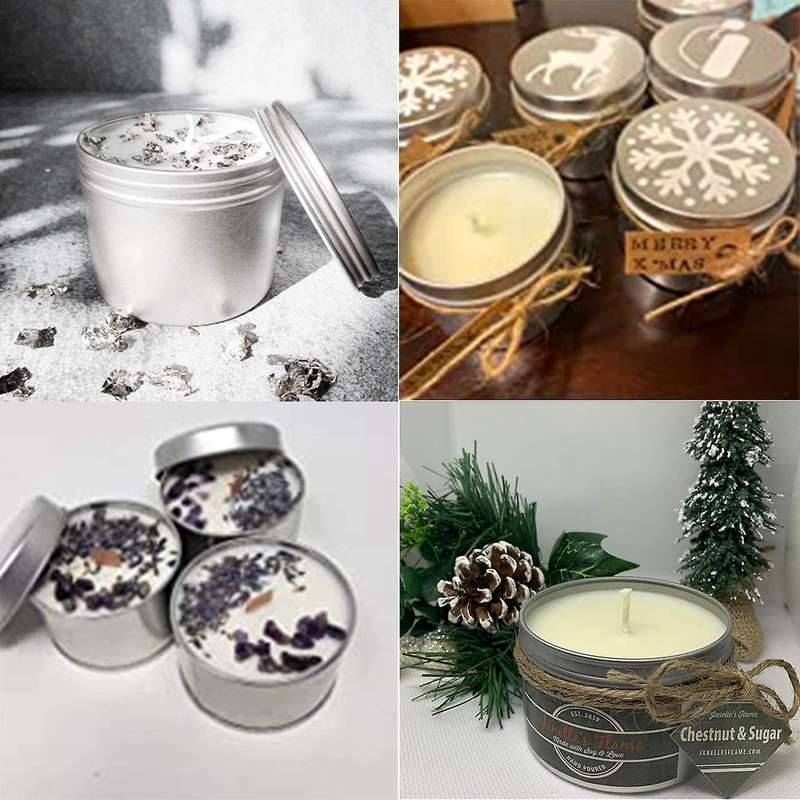 12pcs 4oz Candle Tins for Diy Candle Making, Tins with Screw Lids