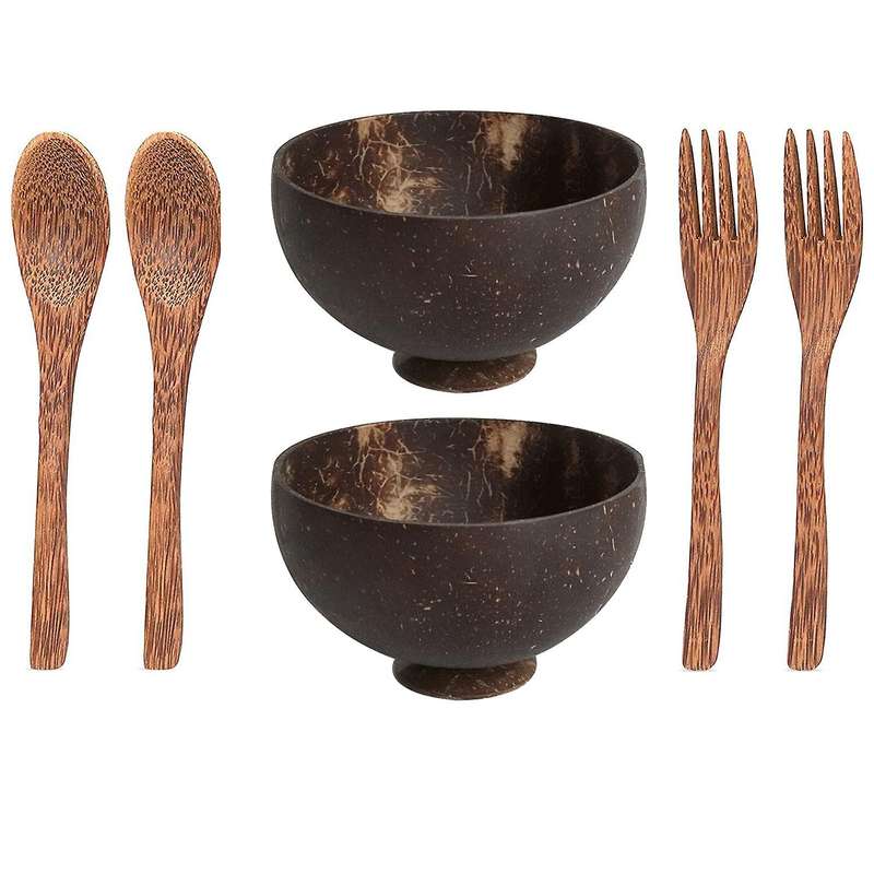 Coconut Bowls with Spoons,forks,smoothie Bowls,salad Bowls