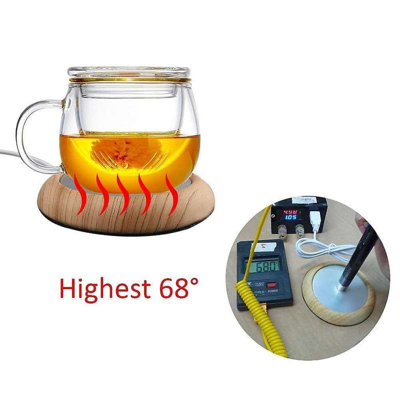 Usb Coffee Mug Warmer Coaster, Electric Heat Mug(light Brown)