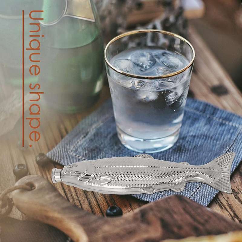 1 Pcs Fish-shape 5oz Bottle Mini Pocket Flask Drinkware for Outdoor