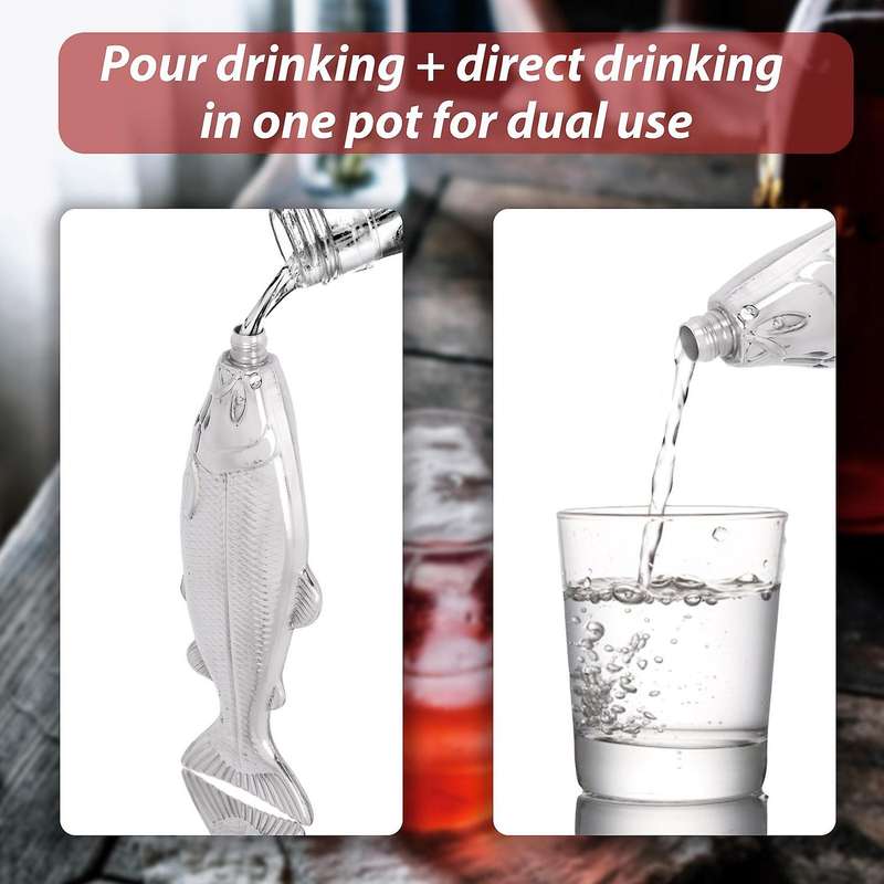 1 Pcs Fish-shape 5oz Bottle Mini Pocket Flask Drinkware for Outdoor