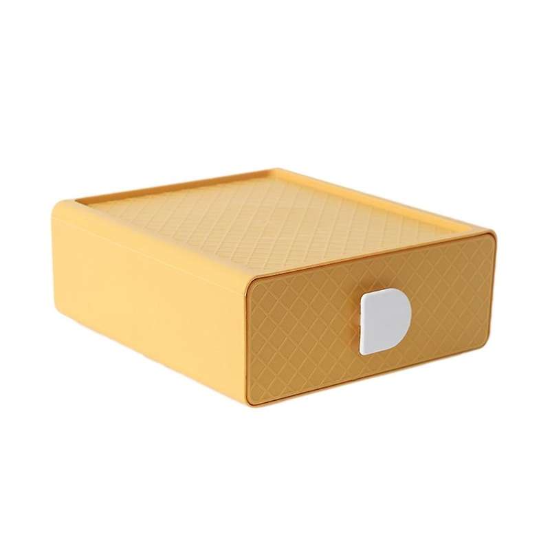 Desktop Organizer Storage Drawer Makeup Box-yellow