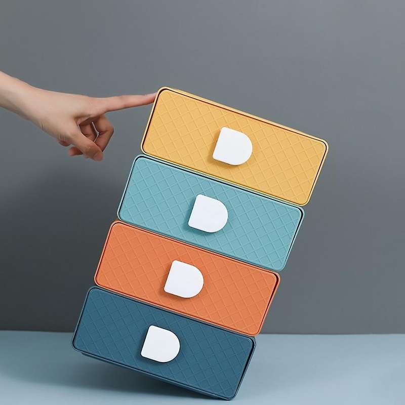 Desktop Organizer Storage Drawer Makeup Box-yellow