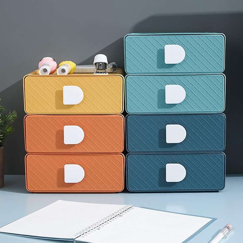 Desktop Organizer Storage Drawer Makeup Box-navy Blue