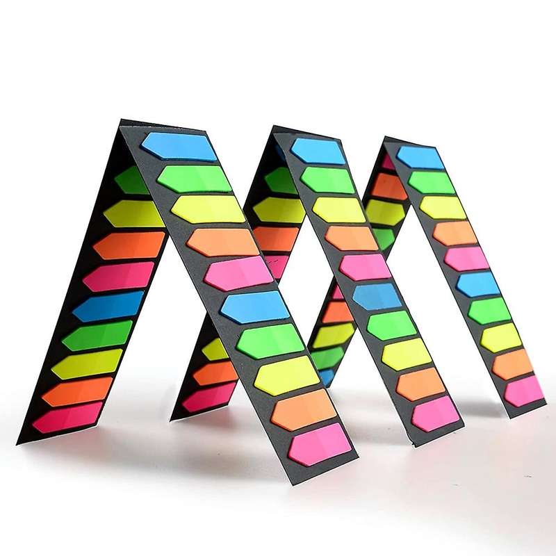 Fluorescent Translucent Sticky Note, 4000 Pcs Total, 10 Color Tabs,a