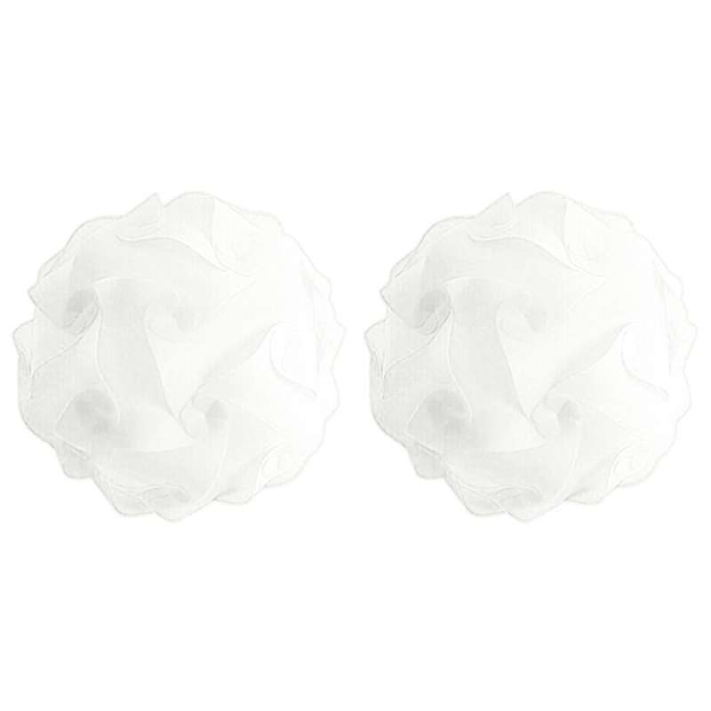 2x Diy Modern Pendant Ball Iq Lamp Jigsaw Puzzle Pendants(25cm White)