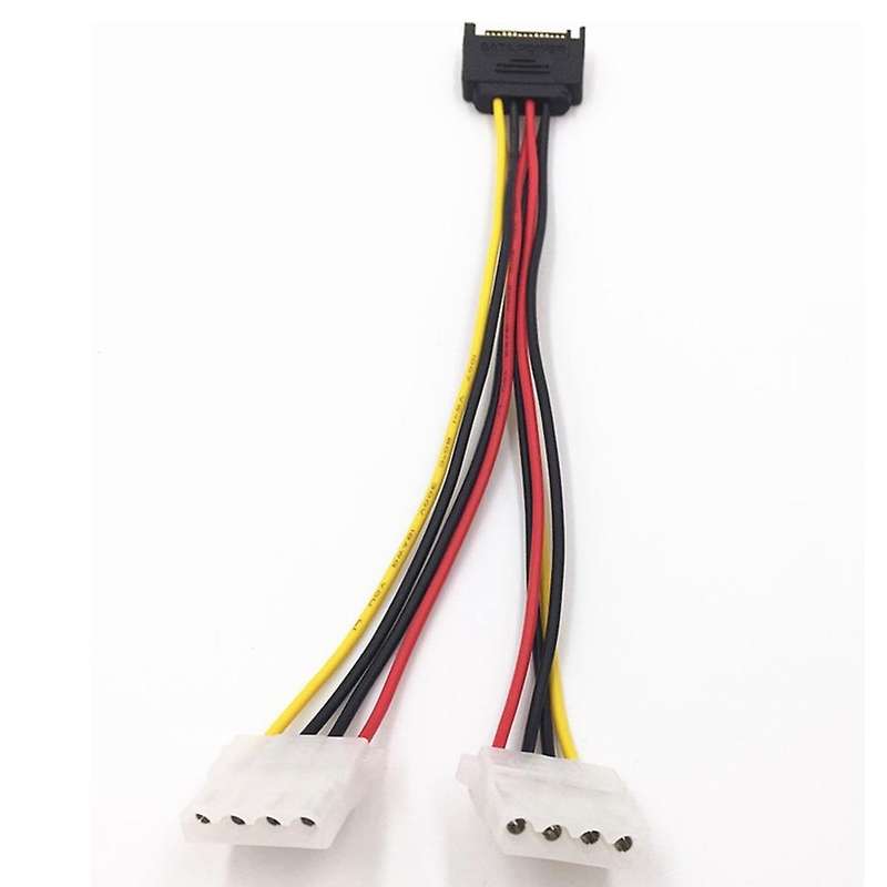 12pcs Sata 15-pin Male to Dual 4-pin Ide Female Power Cable Adapter