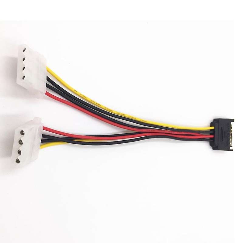 12pcs Sata 15-pin Male to Dual 4-pin Ide Female Power Cable Adapter