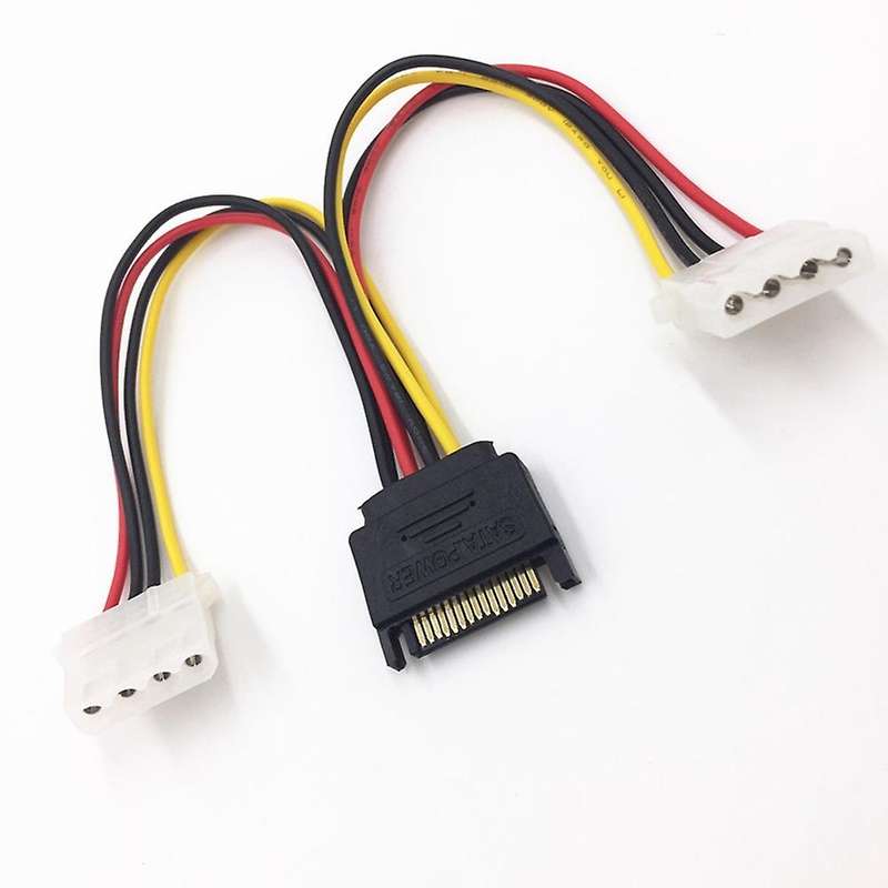 12pcs Sata 15-pin Male to Dual 4-pin Ide Female Power Cable Adapter