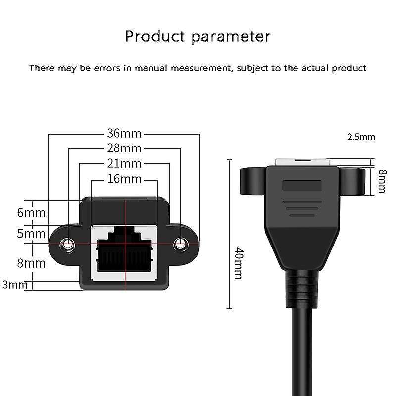 Rj45 Ethernet Extender Male to Female 8p8c with Screw for Cat6,2pcs