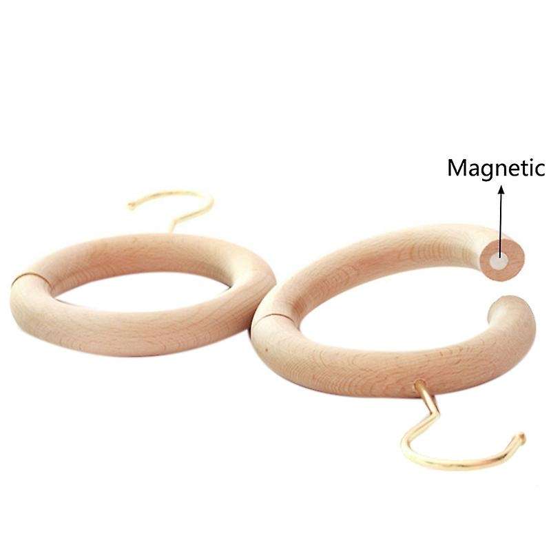 Wooden Ring Hanger Clothing Store 360 Rotating S-shaped Decoration