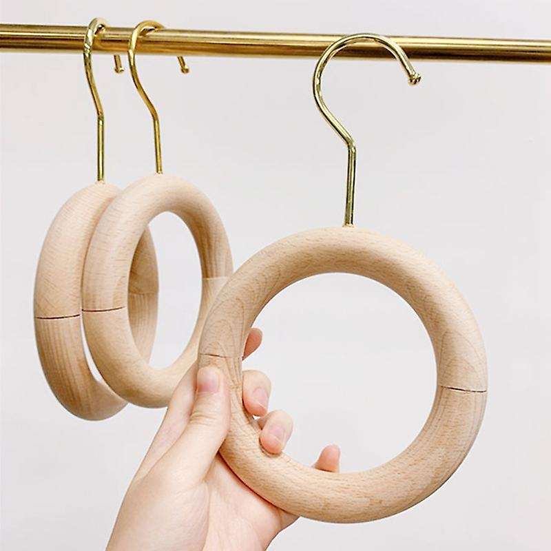 Wooden Ring Hanger Clothing Store 360 Rotating S-shaped Decoration