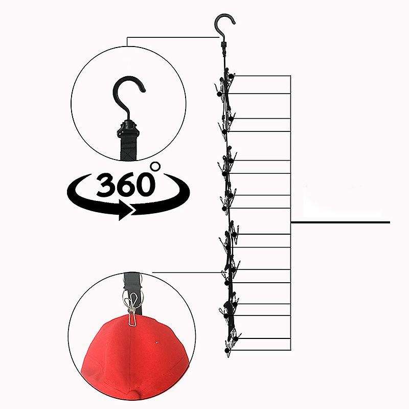 Cap Rack Holder 16 Baseball Cap Organizer Storage Door Hat Rack