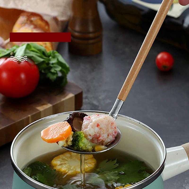 2 Pcs Sakura Slotted Soup Ladle Set 304 Stainless Steel Ladle Spoon