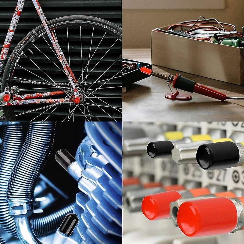 300 Pieces End Caps Black and Red Rubber Thread Protector In 9 Sizes