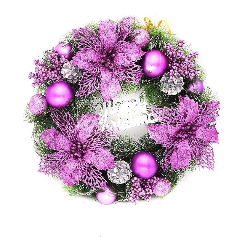 Christmas Decoration Pendant 30cm Christmas Wreath Purple