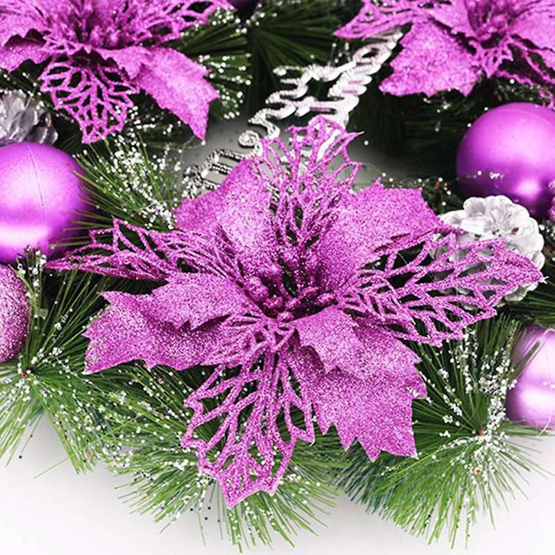 Christmas Decoration Pendant 30cm Christmas Wreath Purple