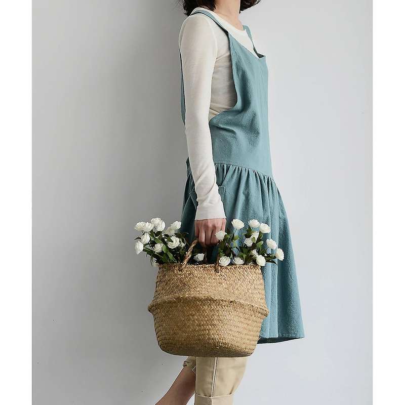 1 Piece Kitchen Apron Cooking Waist Women's Work Cover Light Green
